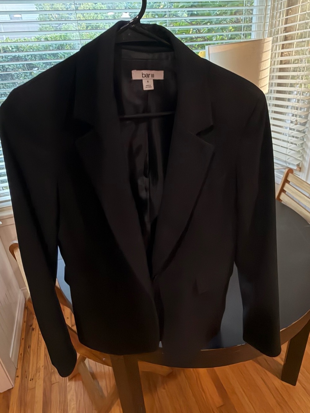 Bar III Black Tailored Blazer with Notch Lapel